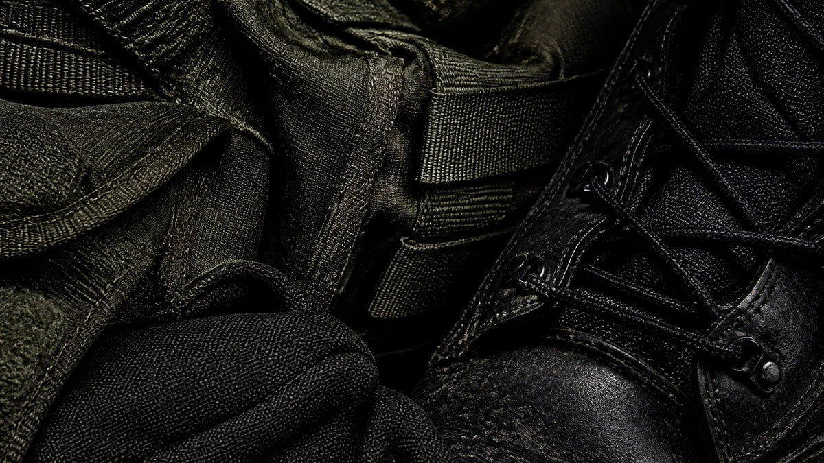 Veteran-inspired apparel representing the transition from military service to civilian family life