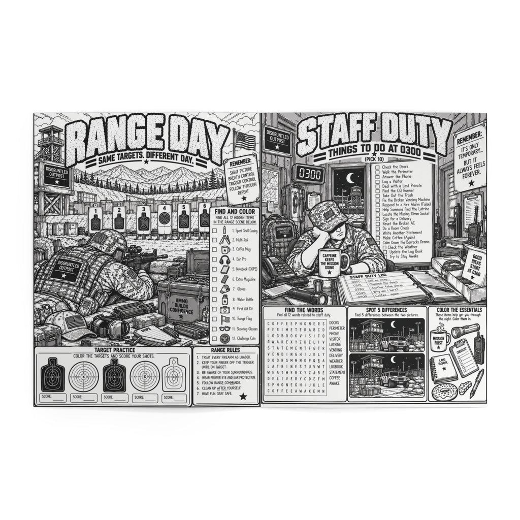 Disgruntled Outpost Field Problems coloring and activity book interior preview 6