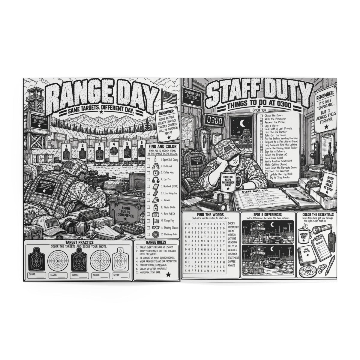 Disgruntled Outpost Field Problems coloring and activity book interior preview 6