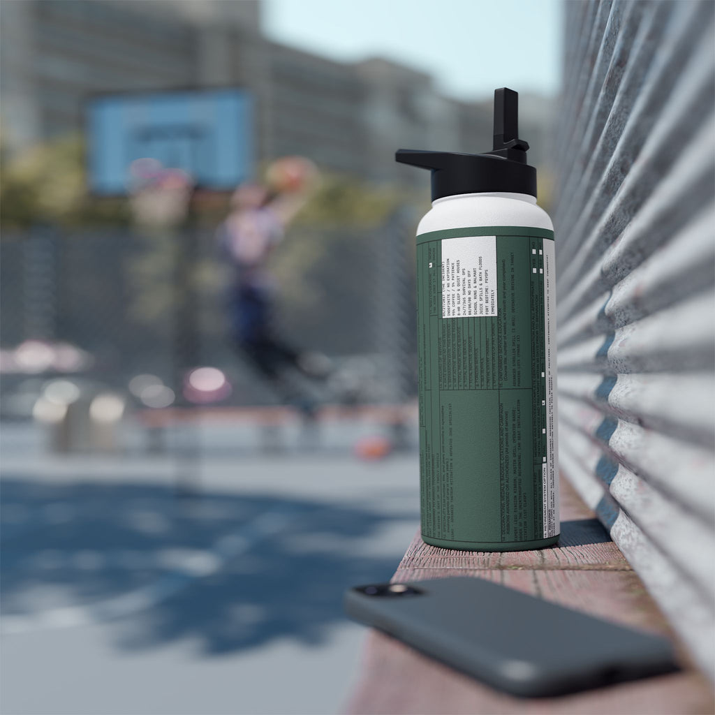 Custom Veteran Dad Water Bottle — 'Department of Disillusionment' DD-214 Parody Stainless Steel Bottle