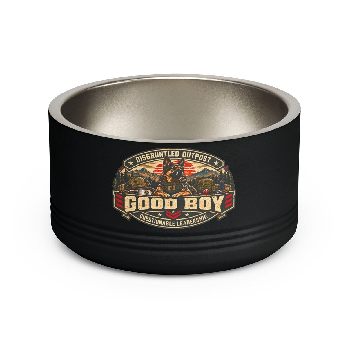 Disgruntled Outpost Good Boy 18 oz pet bowl product mockup