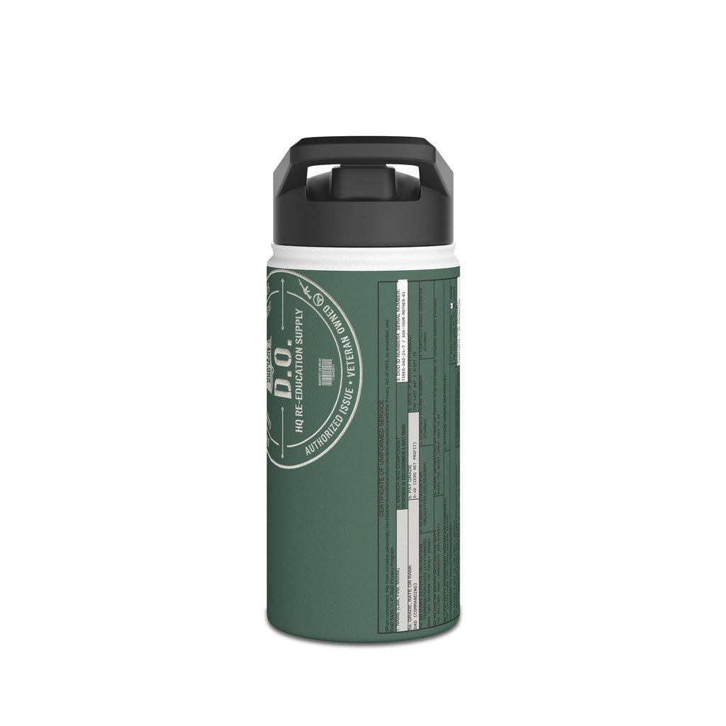 Custom Veteran Dad Water Bottle — 'Department of Disillusionment' DD-214 Parody Stainless Steel Bottle