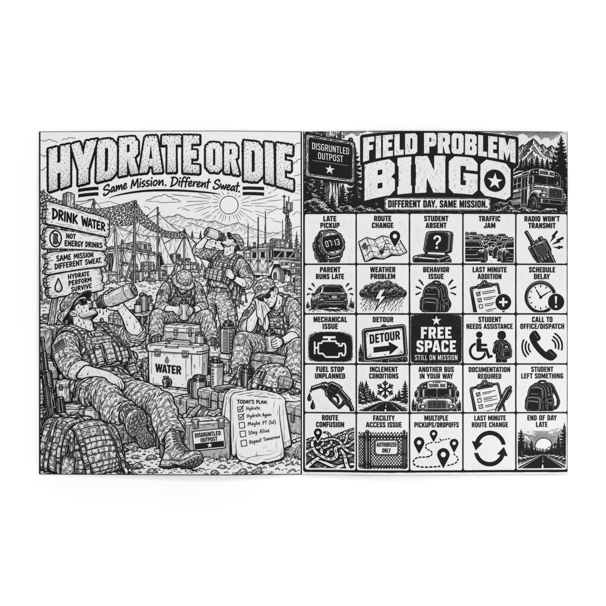 Disgruntled Outpost Field Problems coloring and activity book interior preview 12