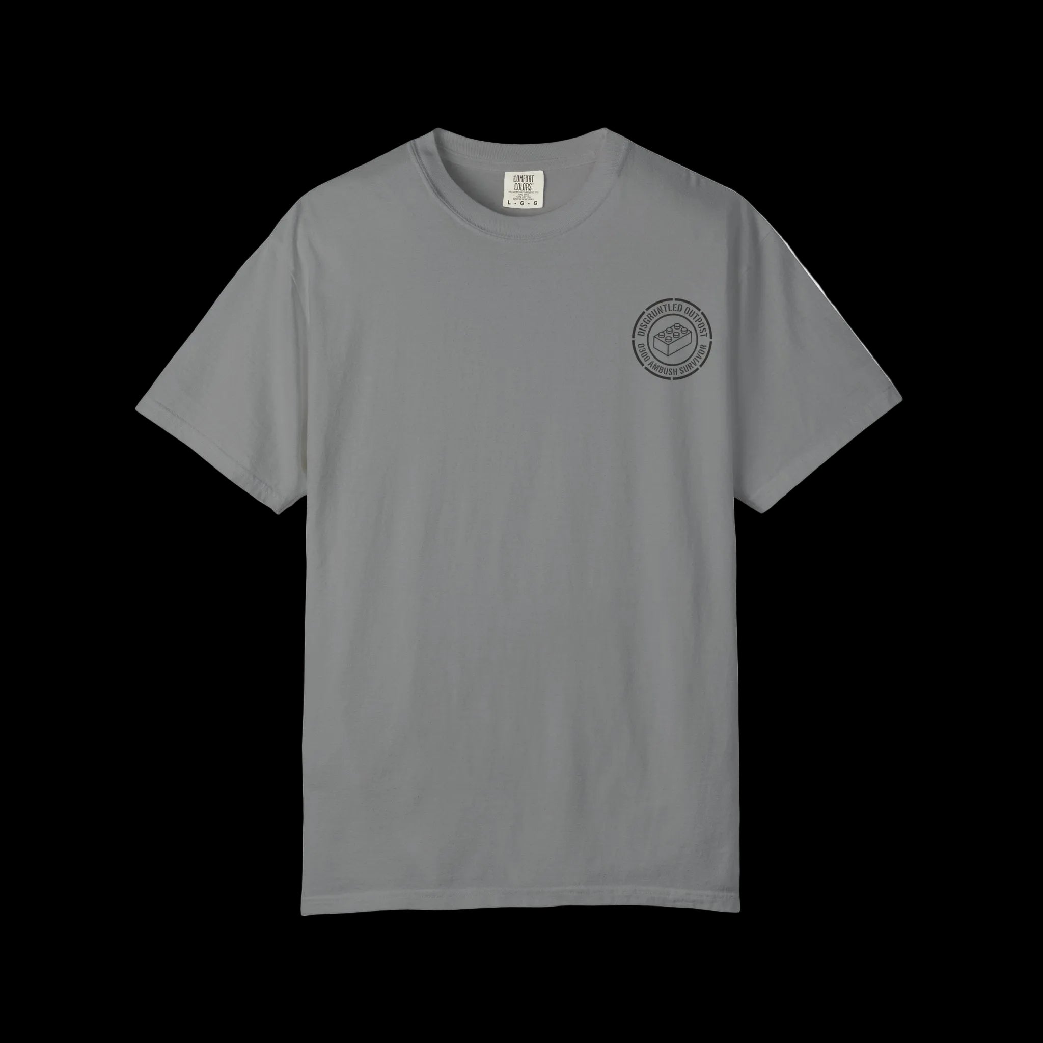 Light green t-shirt with a small graphic on a white background