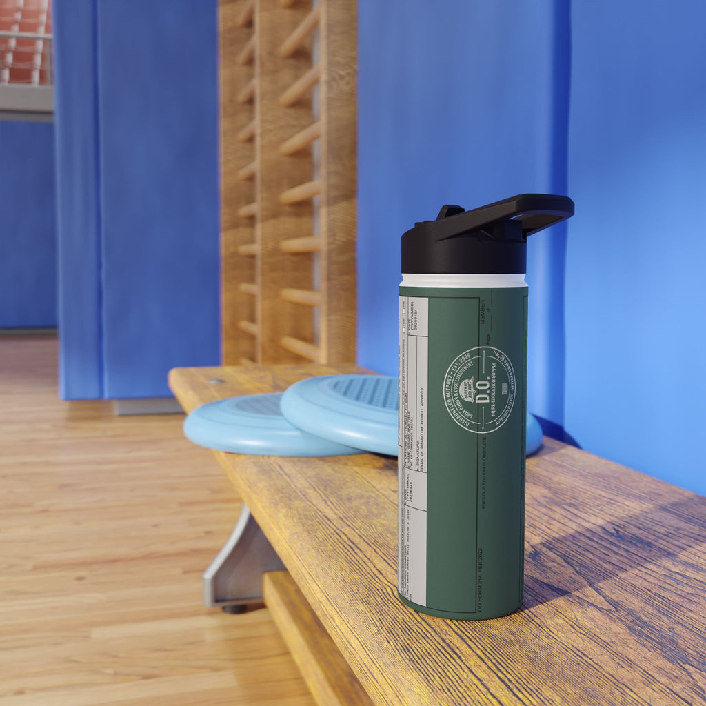 Custom Veteran Dad Water Bottle — 'Department of Disillusionment' DD-214 Parody Stainless Steel Bottle