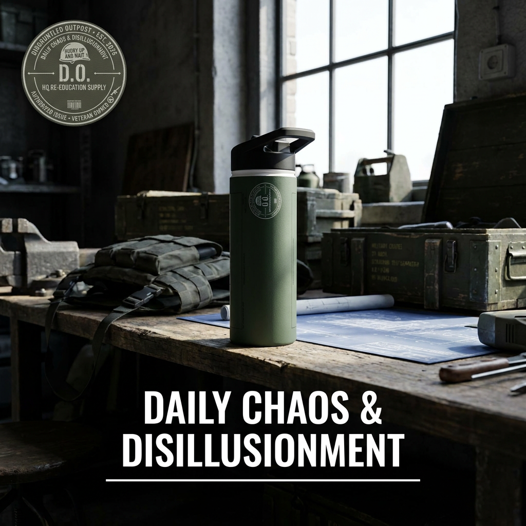 Veteran Dad Water Bottle — 'Department of Disillusionment' DD-214 Parody Stainless Steel Bottle
