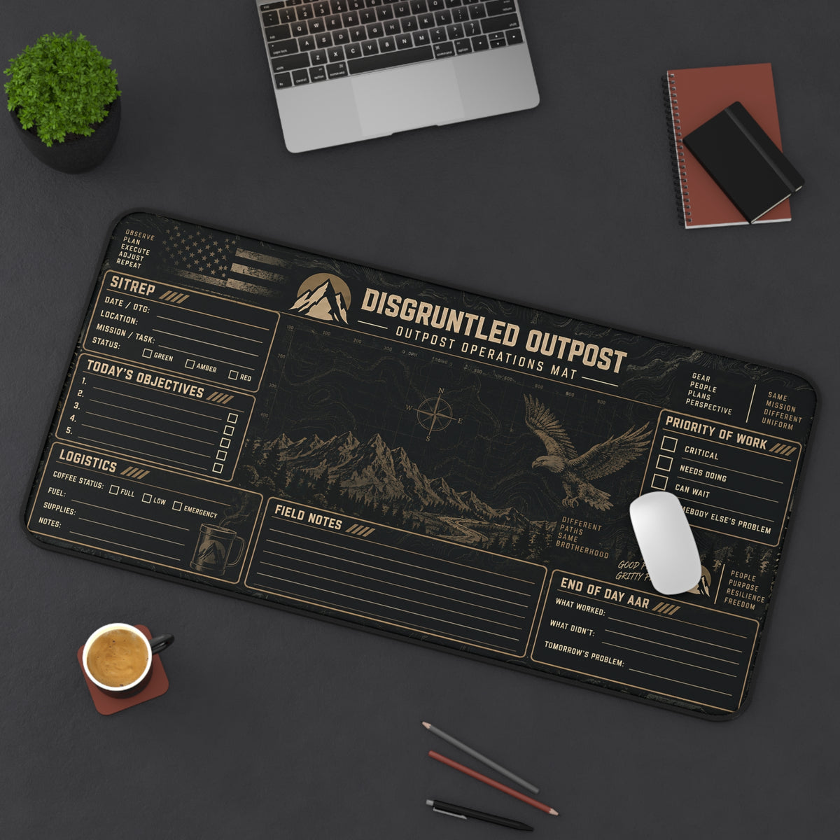 Disgruntled Outpost Operations Mat detail mockup