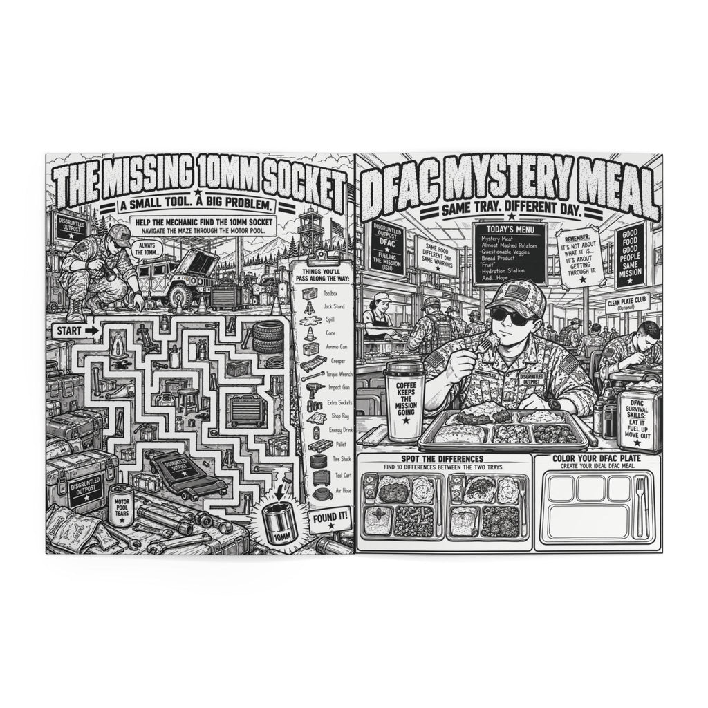 Disgruntled Outpost Field Problems coloring and activity book interior preview 5