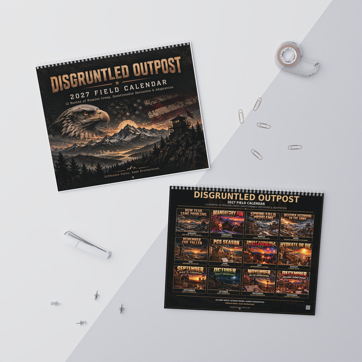 Disgruntled Outpost 2027 Field Calendar — 14" × 11.5"
