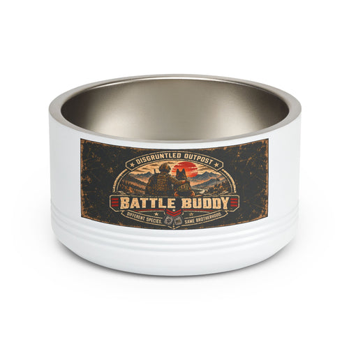 Disgruntled Outpost Battle Buddy 18 oz pet bowl product mockup