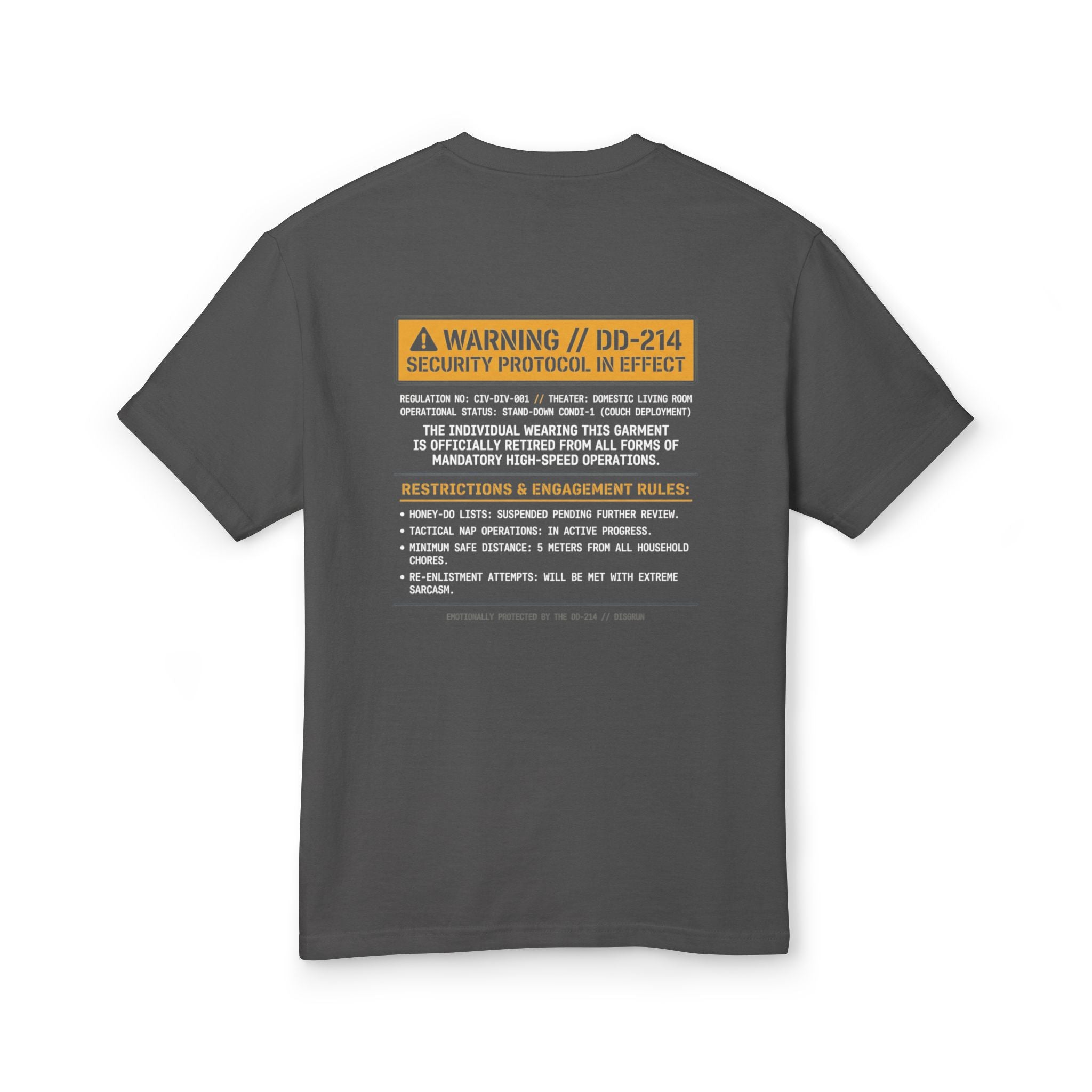 The "DD-214 Security Protocol" Heavyweight Tee