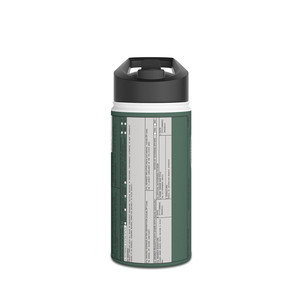 Custom Veteran Dad Water Bottle — 'Department of Disillusionment' DD-214 Parody Stainless Steel Bottle