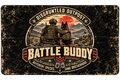 Disgruntled Outpost Battle Buddy pet food mat design
