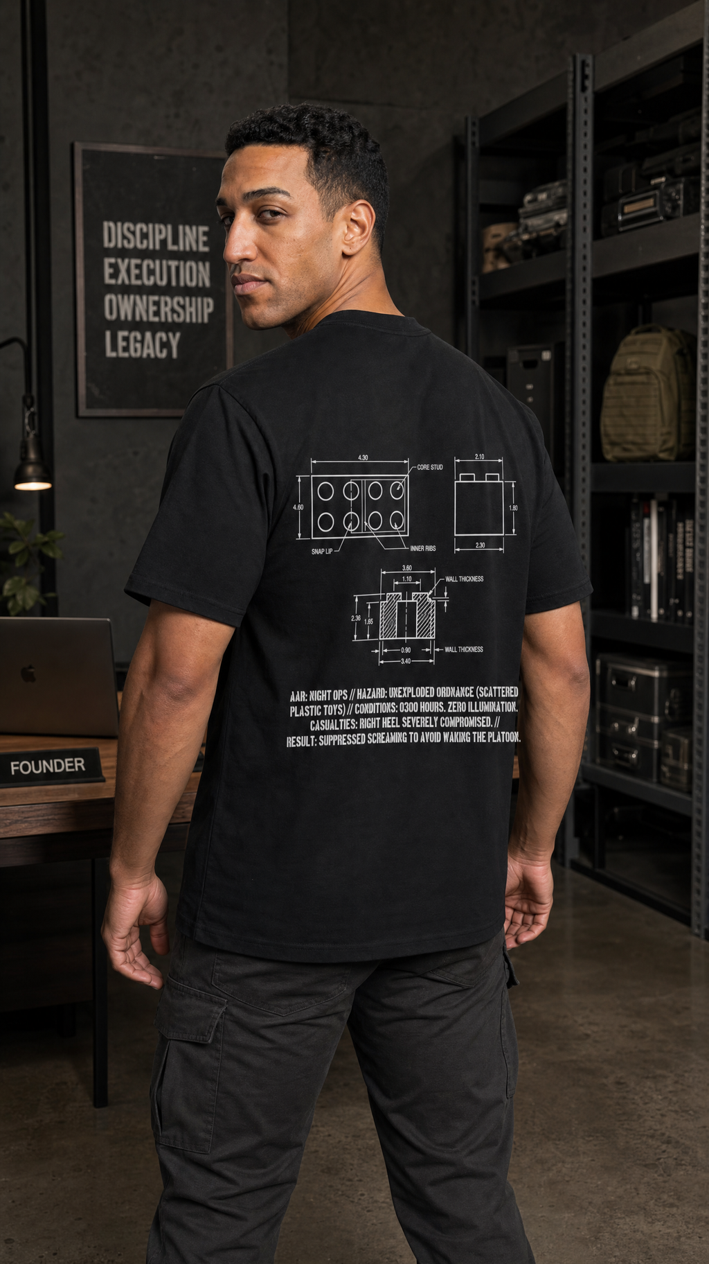 UXO Detected Technical Blueprint Tee