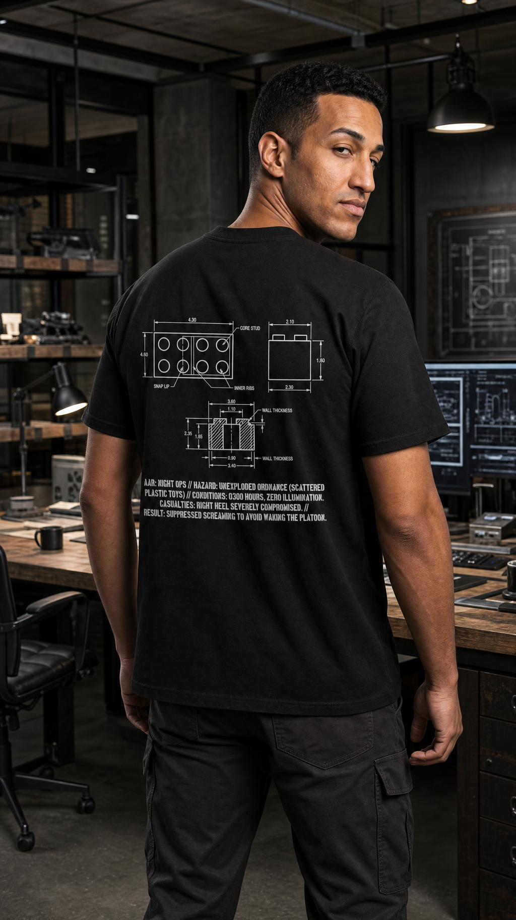 UXO Detected Technical Blueprint Tee